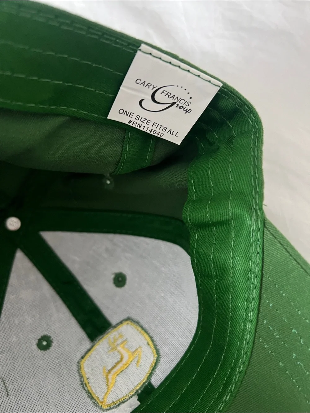 John Deere Green Hat with Yellow Logo Embroidery